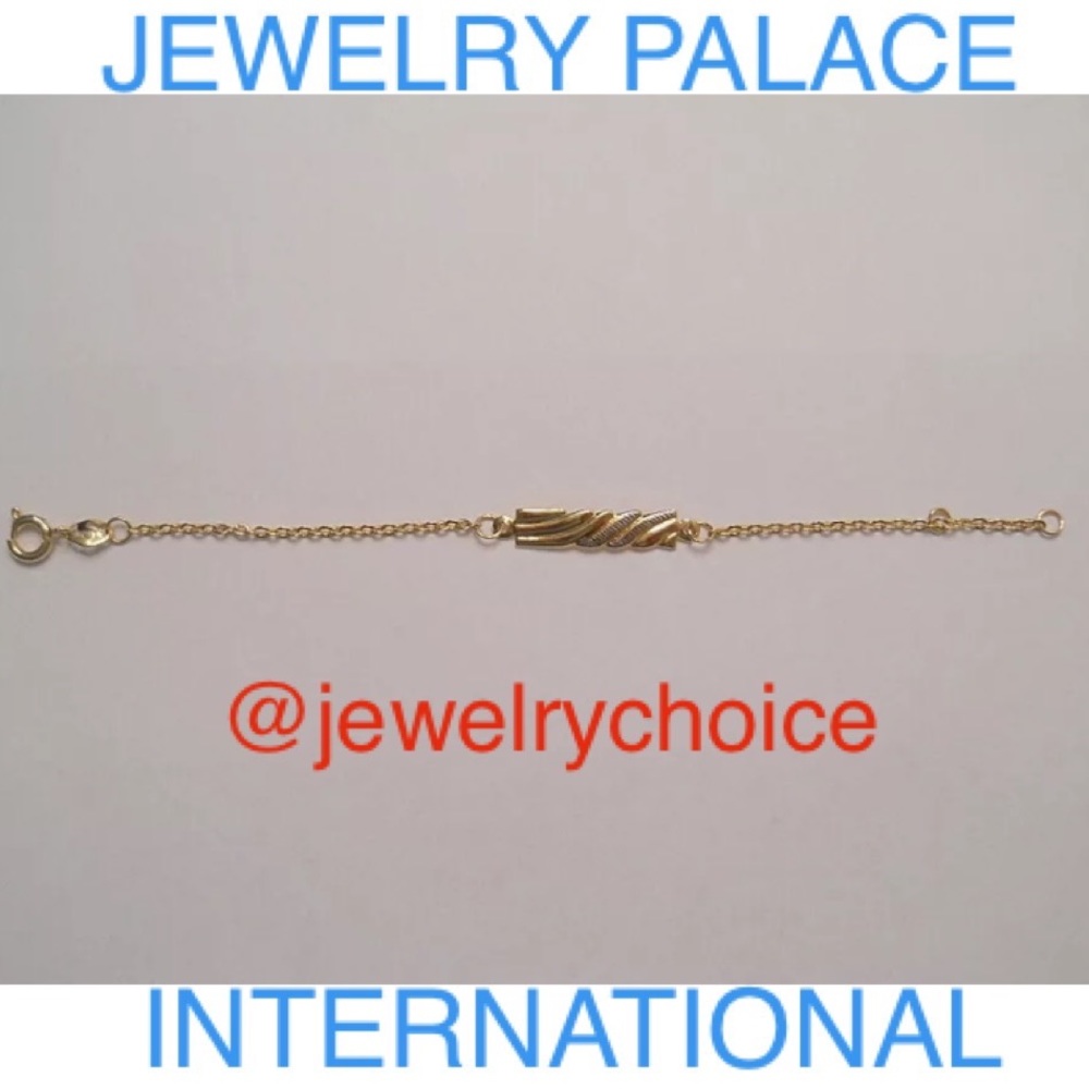🆕14K Gold Filled Children Curb Link Designed ID Style 2 Tone Bracelet.